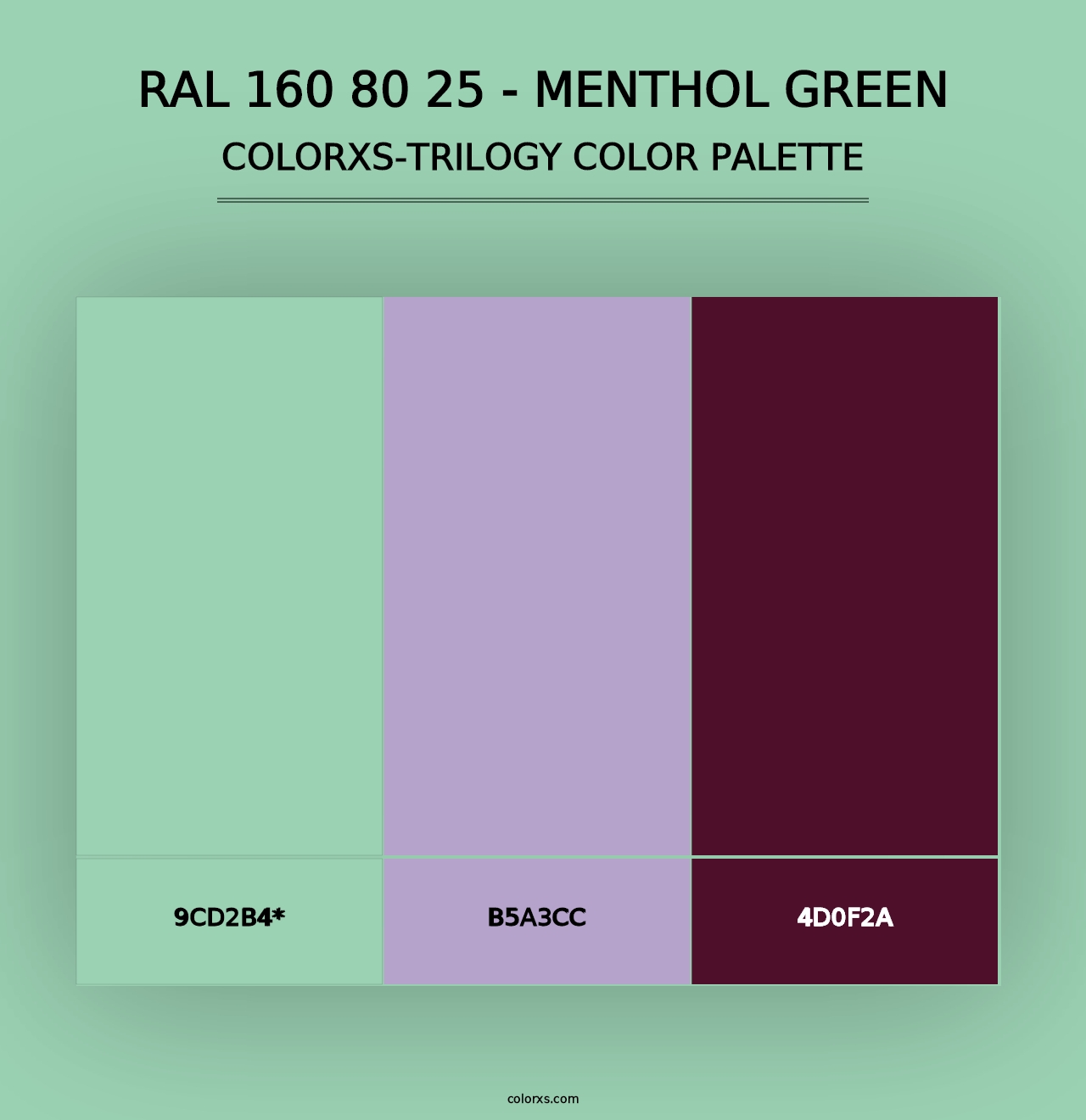 RAL 160 80 25 - Menthol Green - Colorxs Trilogy Palette