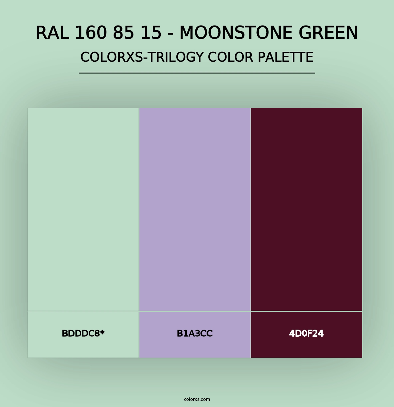 RAL 160 85 15 - Moonstone Green - Colorxs Trilogy Palette