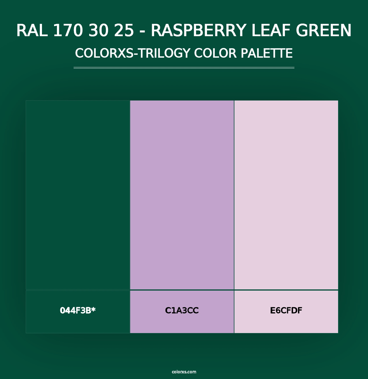 RAL 170 30 25 - Raspberry Leaf Green - Colorxs Trilogy Palette