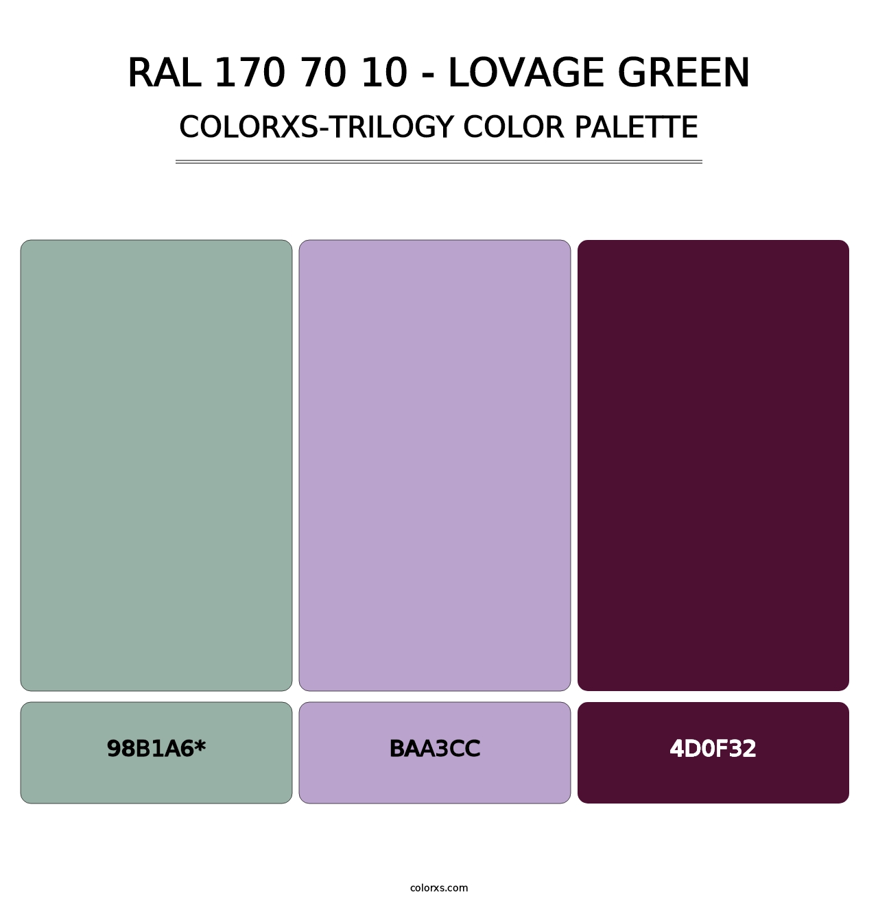 RAL 170 70 10 - Lovage Green - Colorxs Trilogy Palette