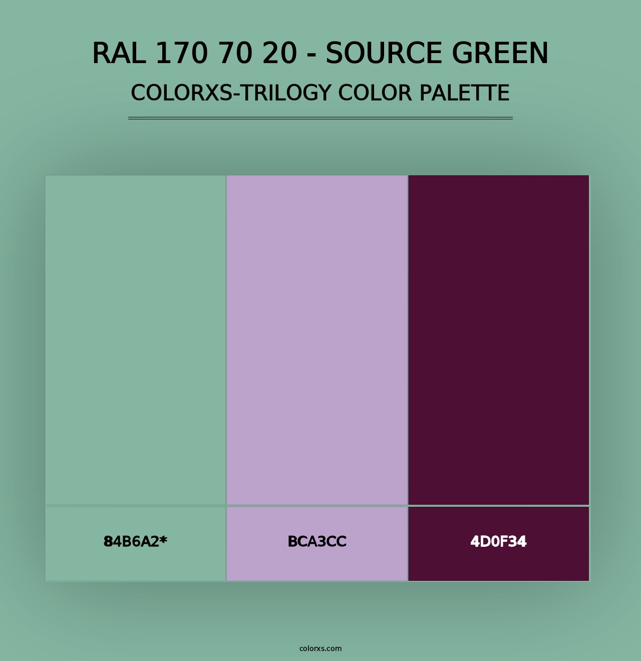 RAL 170 70 20 - Source Green - Colorxs Trilogy Palette