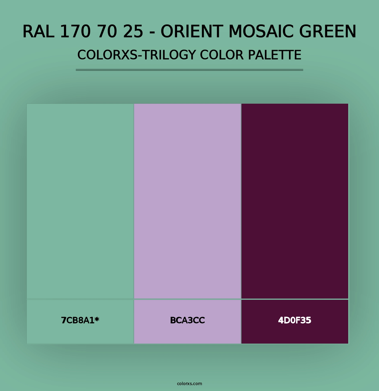 RAL 170 70 25 - Orient Mosaic Green - Colorxs Trilogy Palette