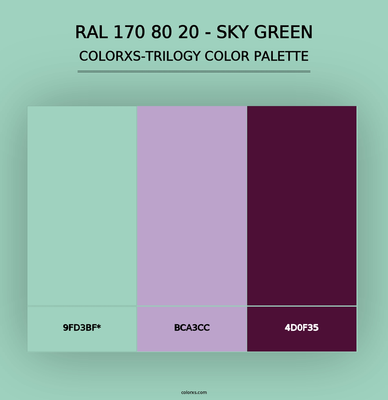 RAL 170 80 20 - Sky Green - Colorxs Trilogy Palette