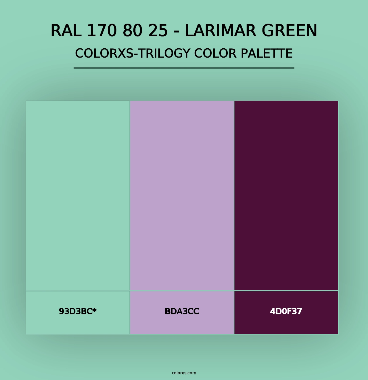 RAL 170 80 25 - Larimar Green - Colorxs Trilogy Palette