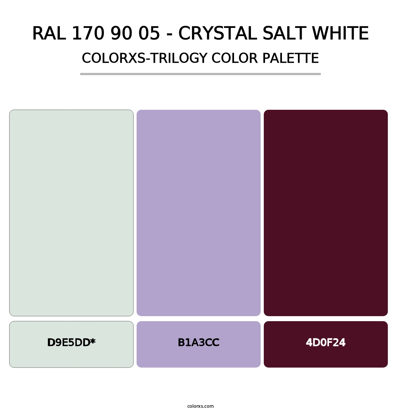 RAL 170 90 05 - Crystal Salt White - Colorxs Trilogy Palette