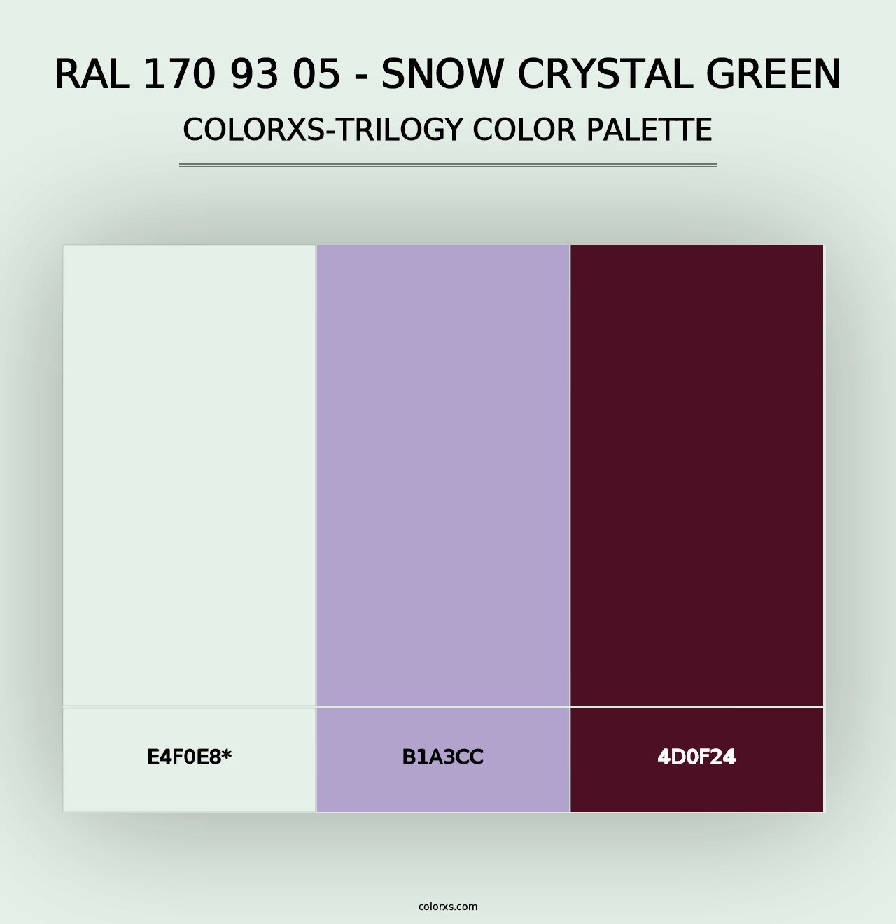 RAL 170 93 05 - Snow Crystal Green - Colorxs Trilogy Palette