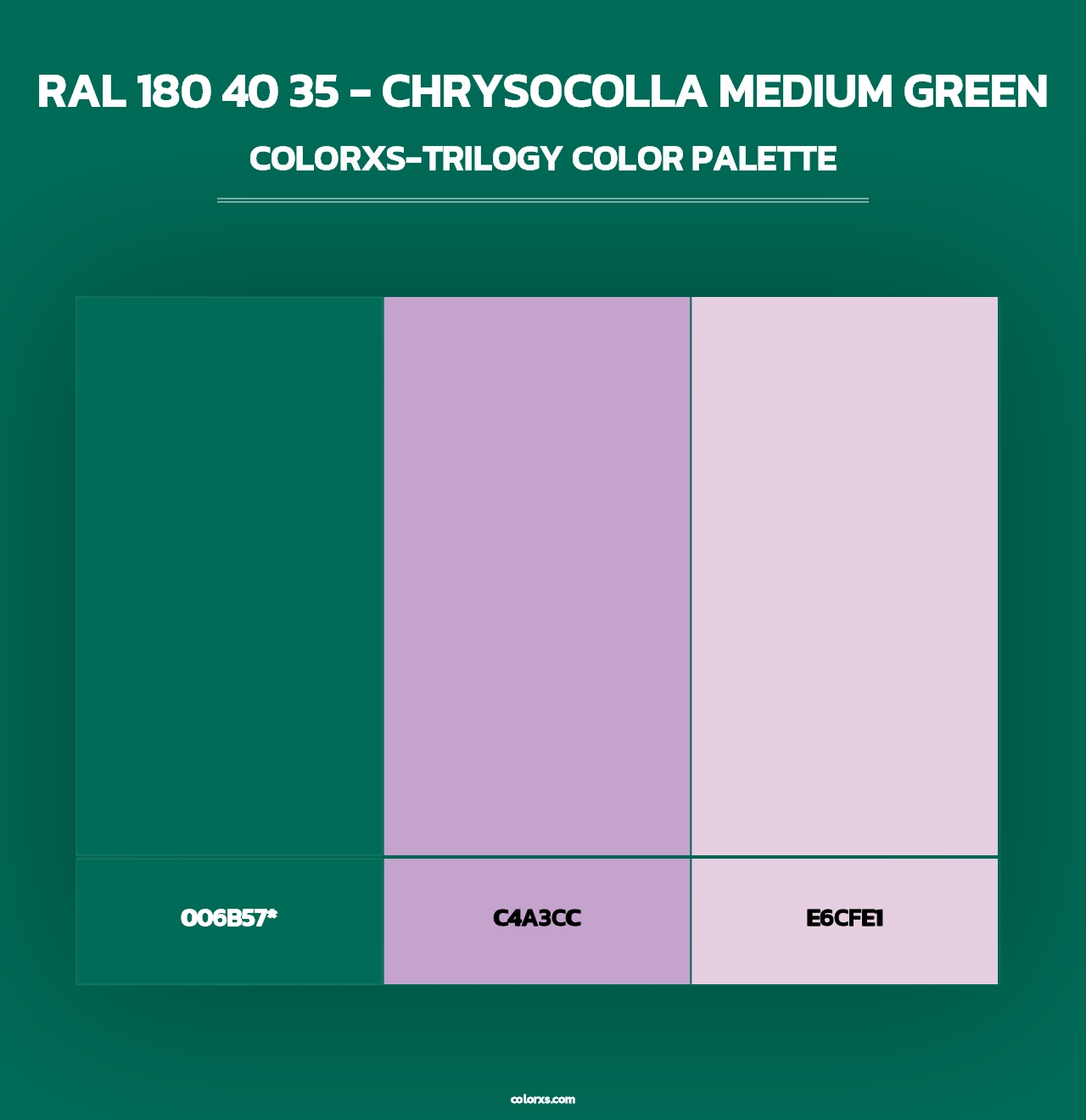 RAL 180 40 35 - Chrysocolla Medium Green - Colorxs Trilogy Palette