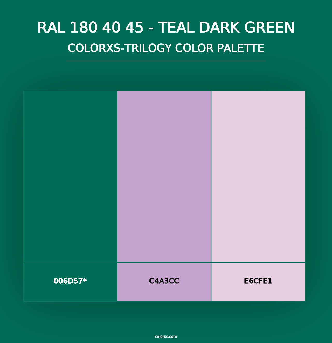 RAL 180 40 45 - Teal Dark Green - Colorxs Trilogy Palette