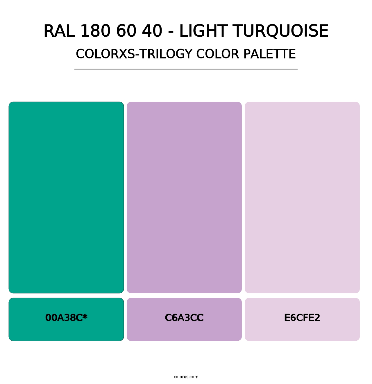 RAL 180 60 40 - Light Turquoise - Colorxs Trilogy Palette