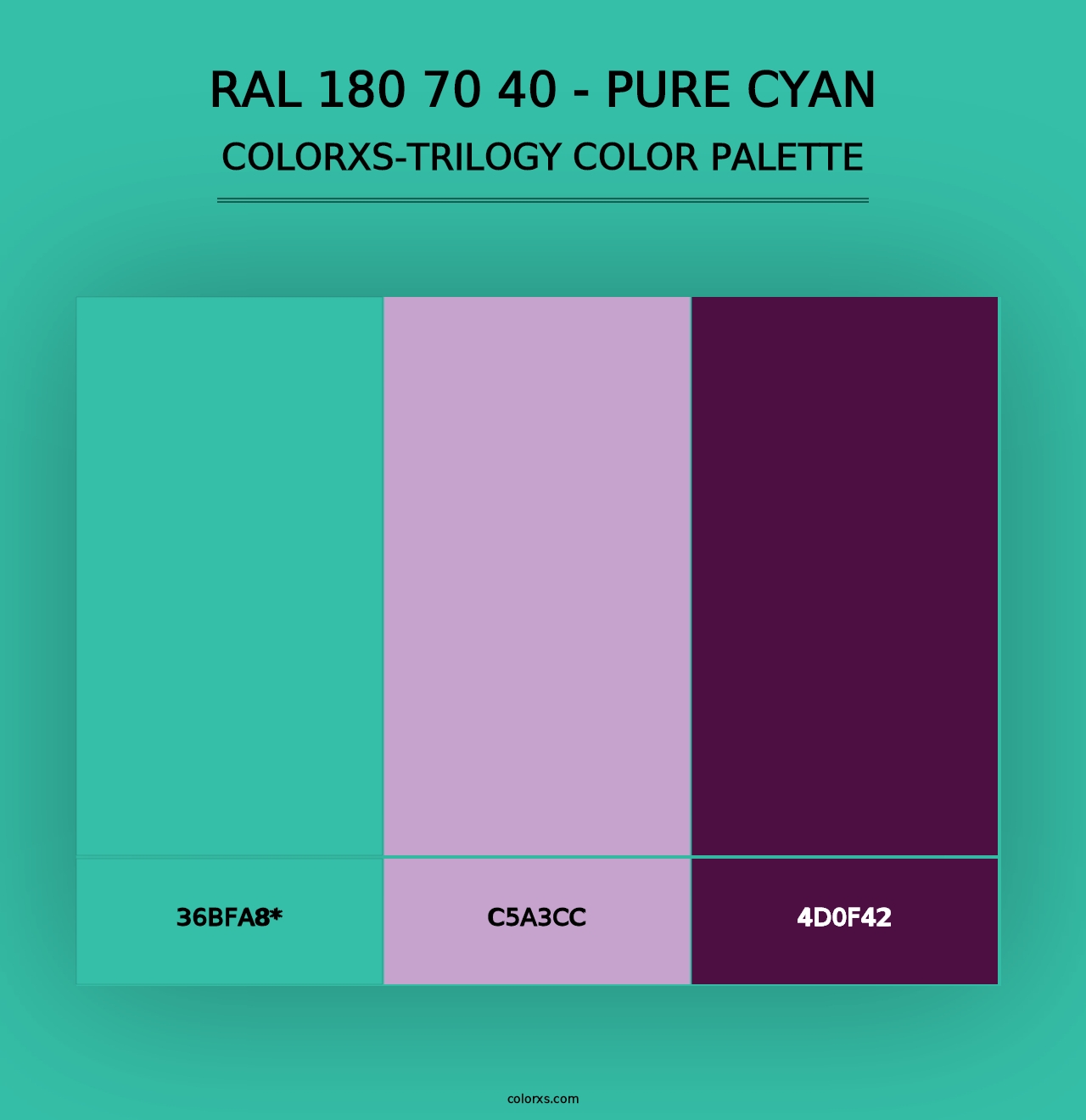 RAL 180 70 40 - Pure Cyan - Colorxs Trilogy Palette