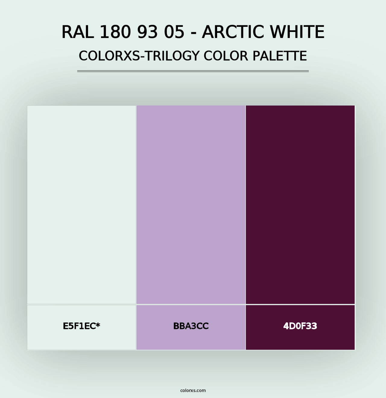 RAL 180 93 05 - Arctic White - Colorxs Trilogy Palette