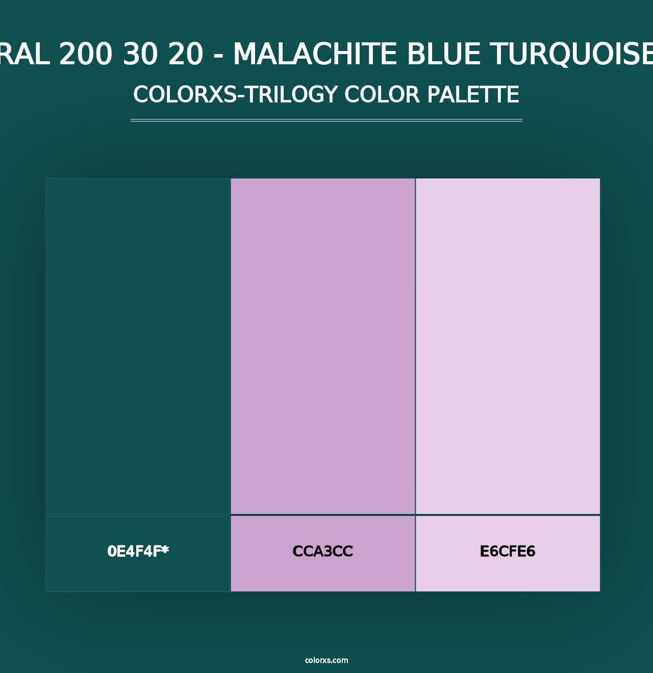 RAL 200 30 20 - Malachite Blue Turquoise - Colorxs Trilogy Palette