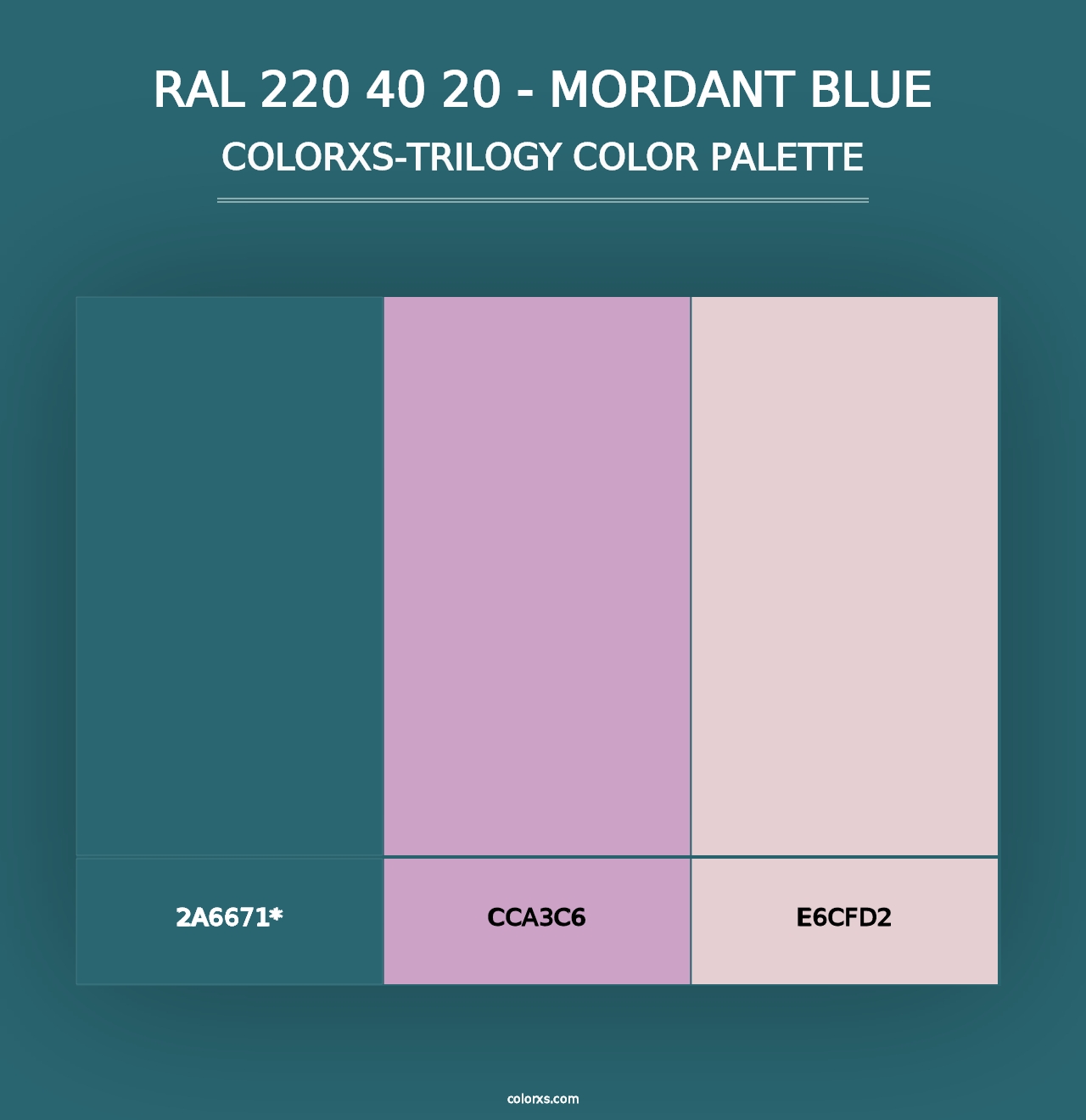 RAL 220 40 20 - Mordant Blue - Colorxs Trilogy Palette