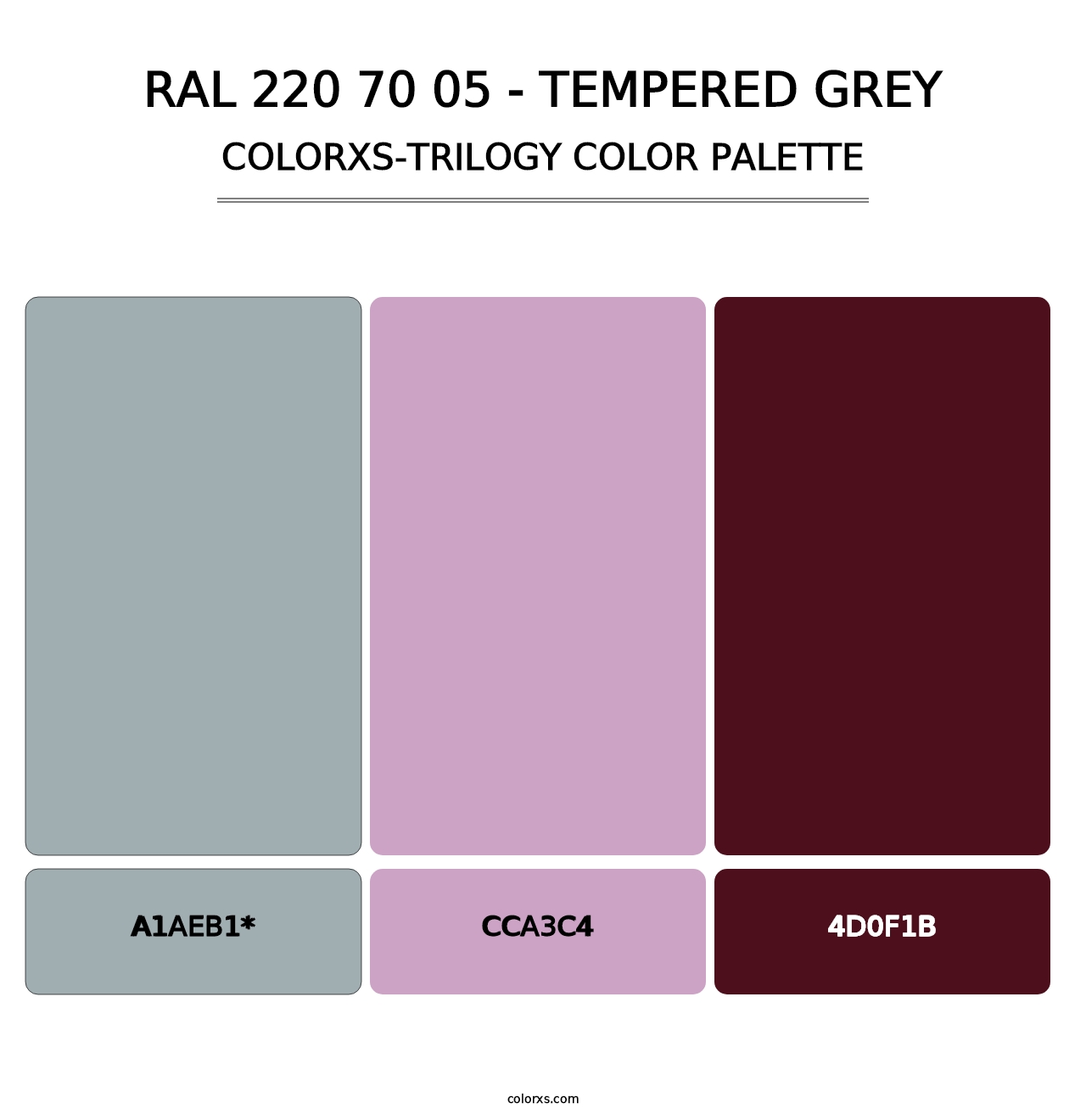 RAL 220 70 05 - Tempered Grey - Colorxs Trilogy Palette