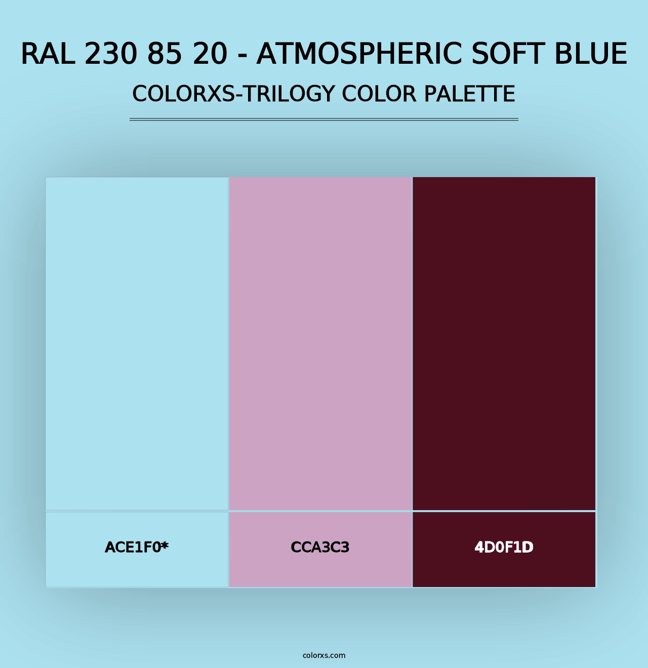 RAL 230 85 20 - Atmospheric Soft Blue - Colorxs Trilogy Palette