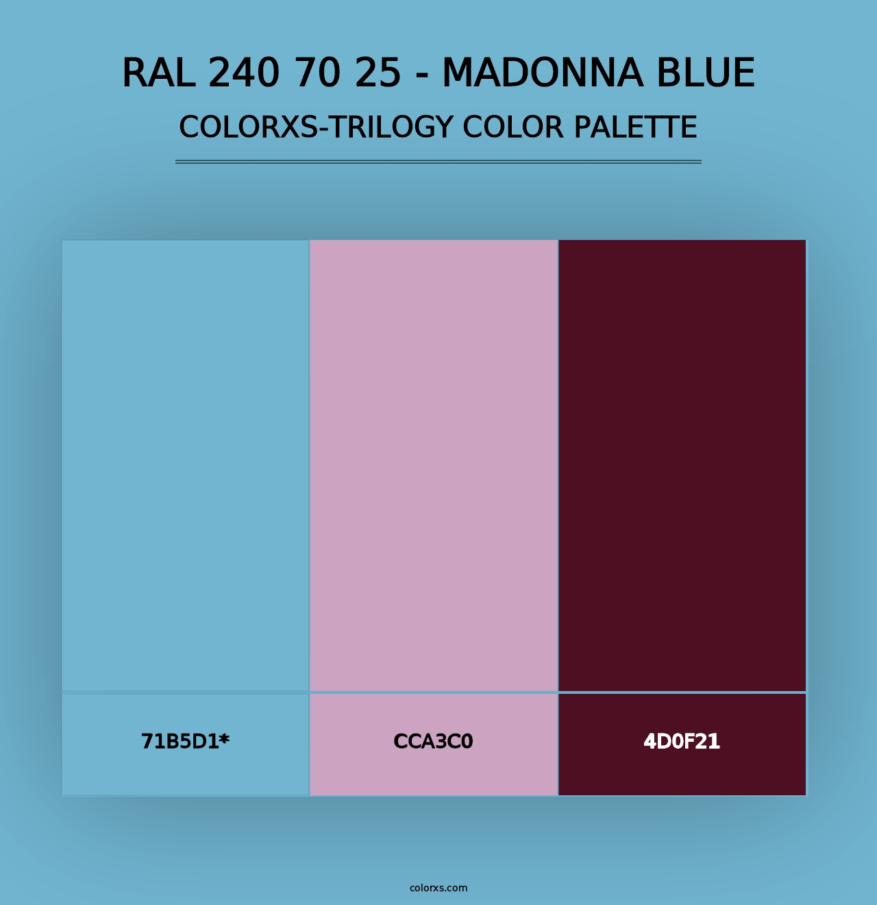 RAL 240 70 25 - Madonna Blue - Colorxs Trilogy Palette