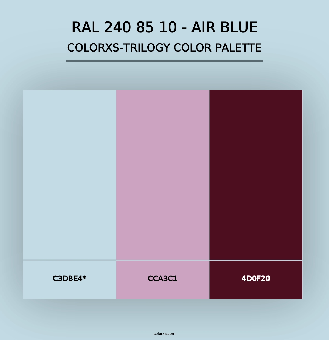 RAL 240 85 10 - Air Blue - Colorxs Trilogy Palette