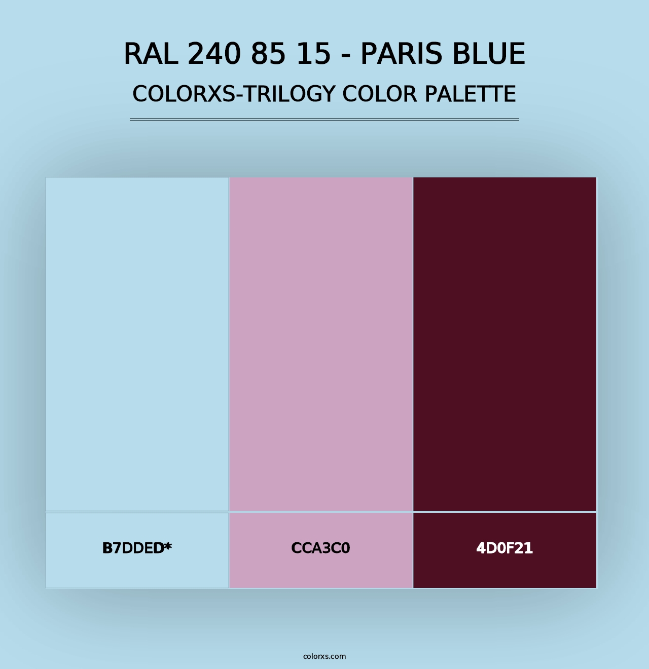 RAL 240 85 15 - Paris Blue - Colorxs Trilogy Palette