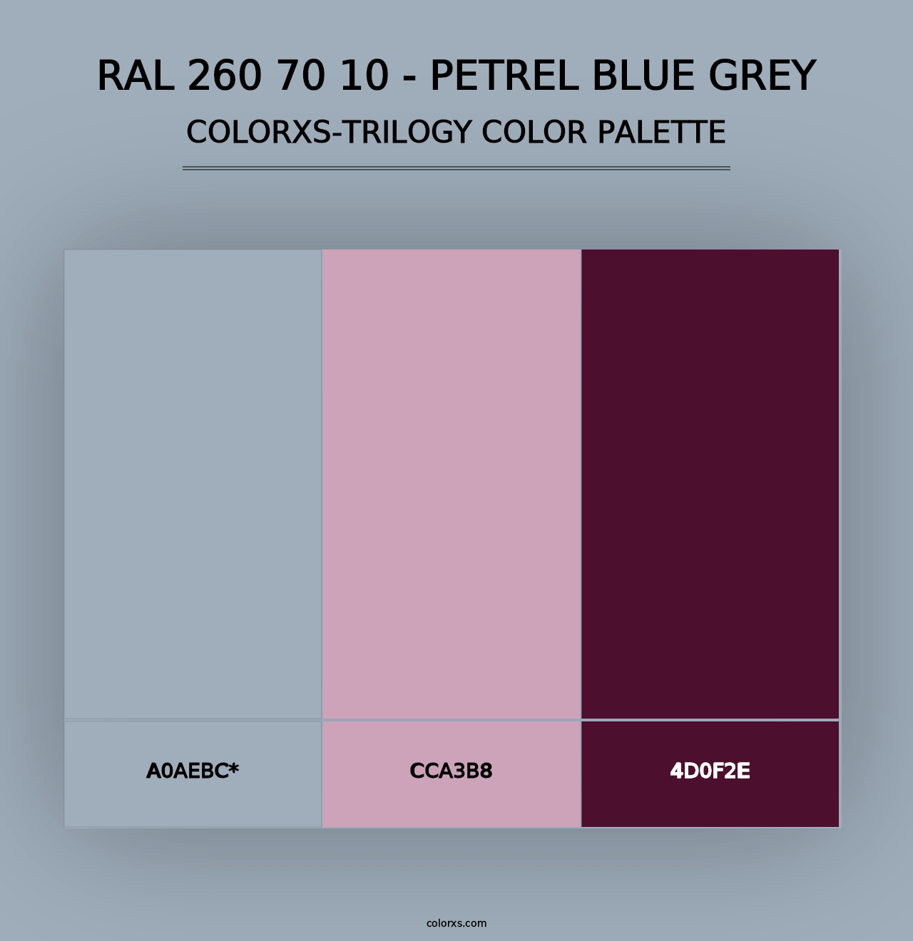 RAL 260 70 10 - Petrel Blue Grey - Colorxs Trilogy Palette