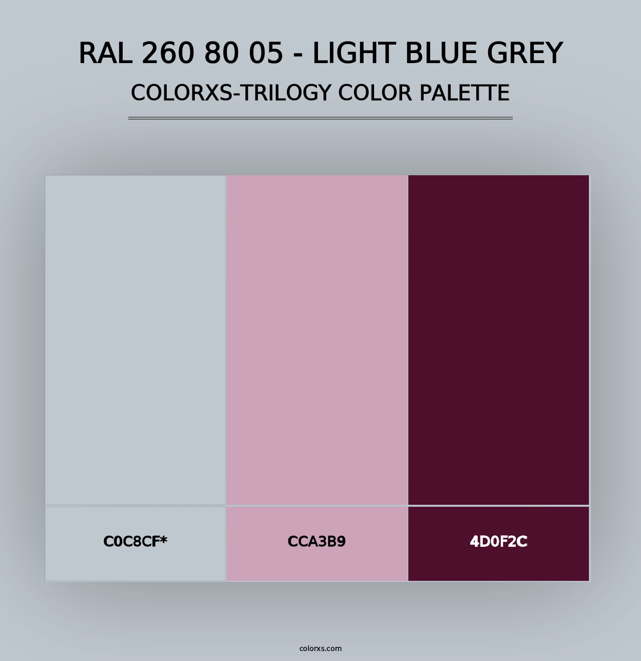 RAL 260 80 05 - Light Blue Grey - Colorxs Trilogy Palette