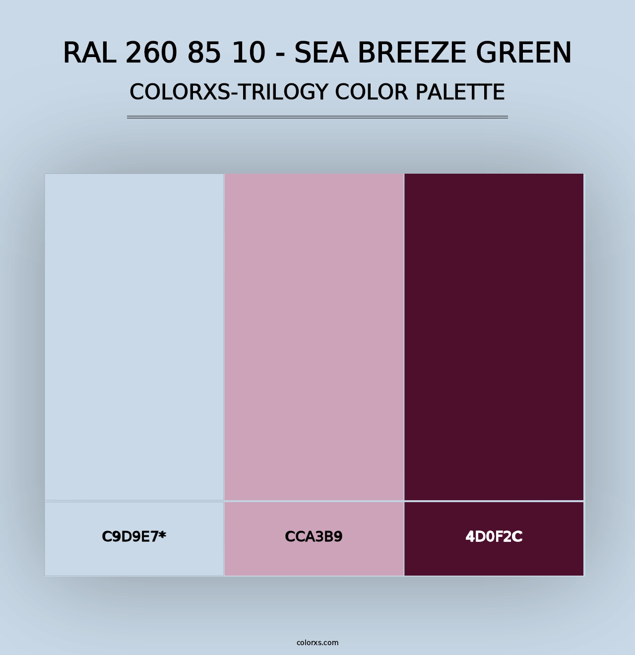 RAL 260 85 10 - Sea Breeze Green - Colorxs Trilogy Palette