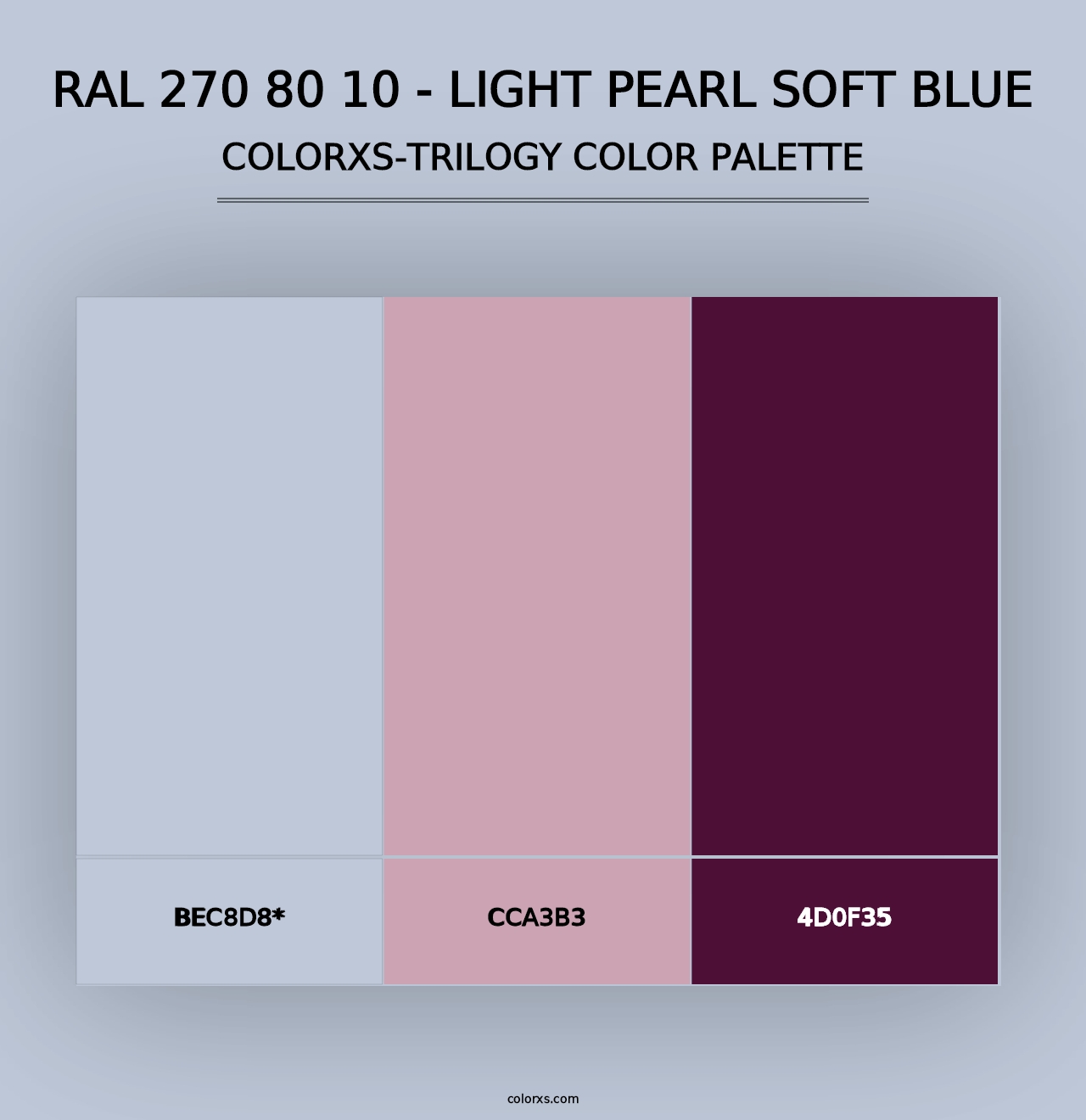 RAL 270 80 10 - Light Pearl Soft Blue - Colorxs Trilogy Palette