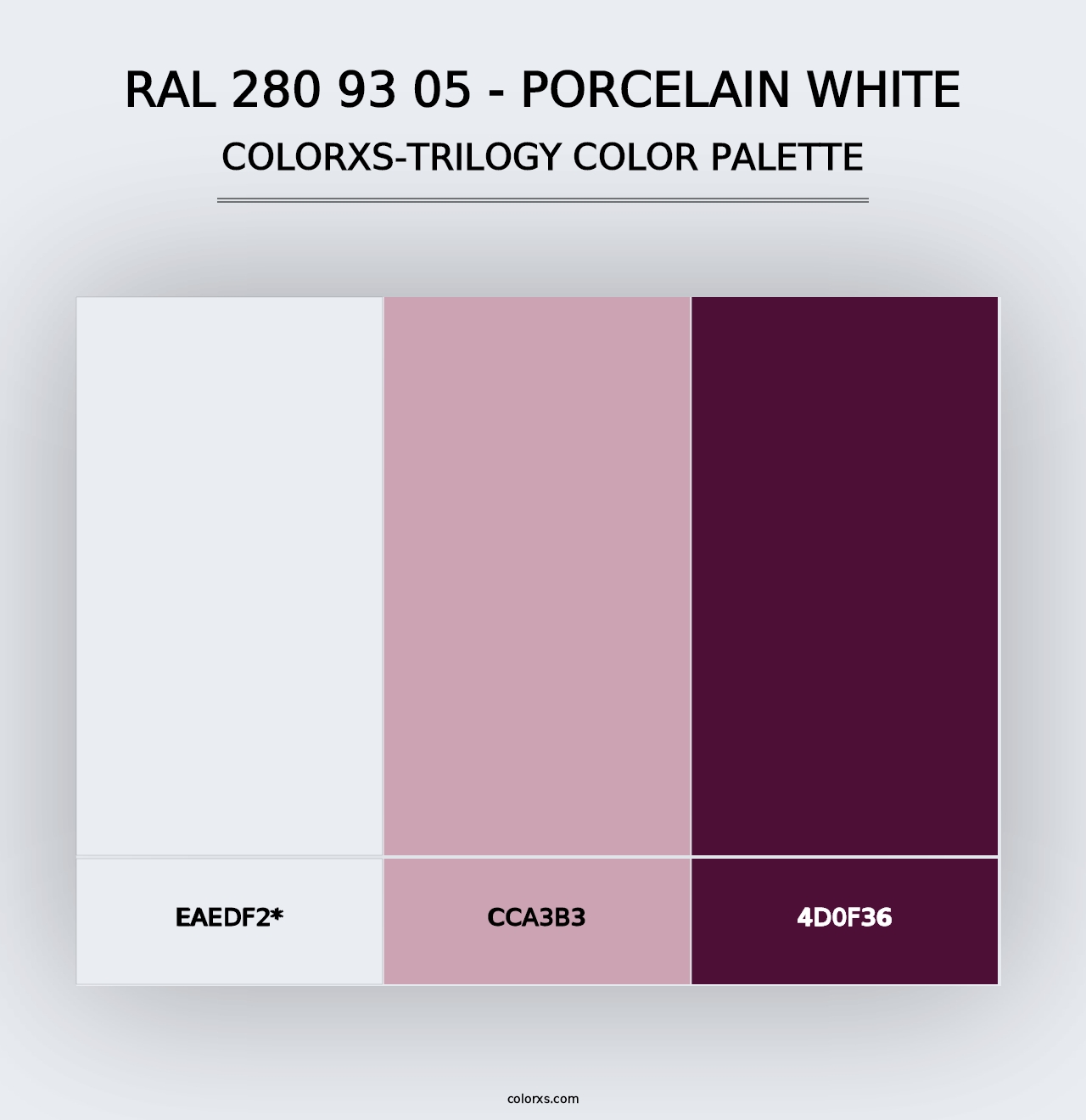 RAL 280 93 05 - Porcelain White - Colorxs Trilogy Palette