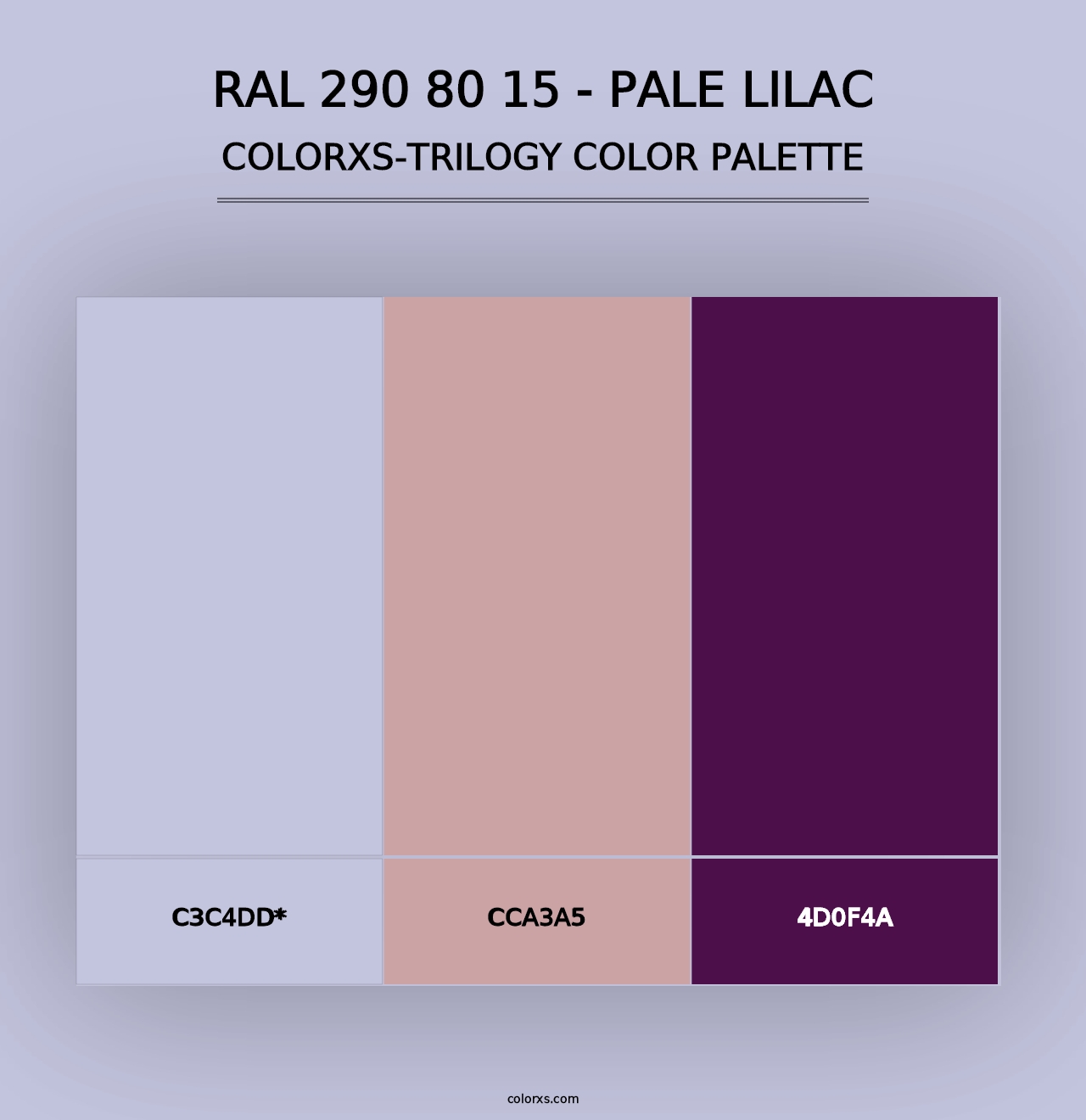 RAL 290 80 15 - Pale Lilac - Colorxs Trilogy Palette