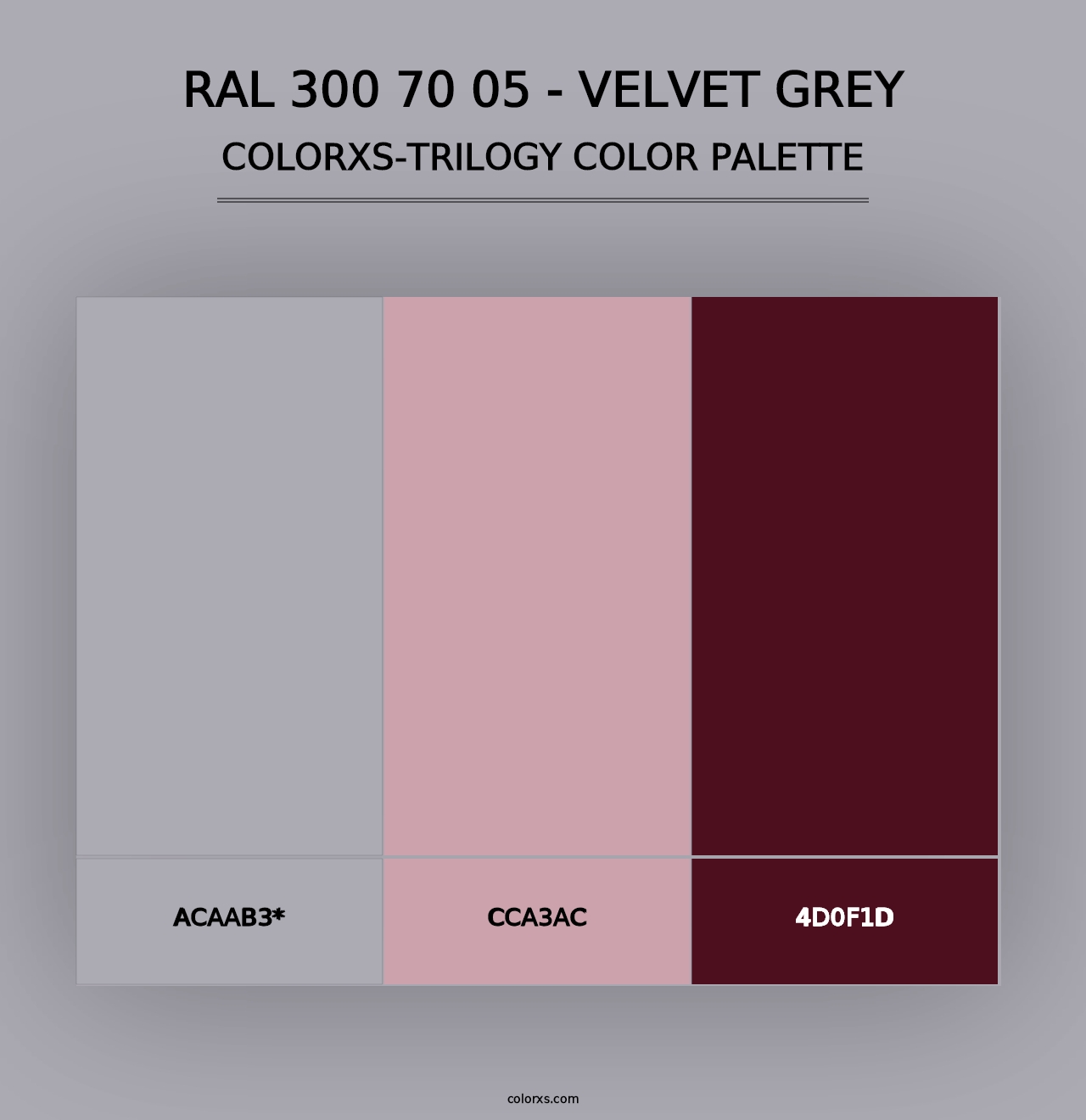 RAL 300 70 05 - Velvet Grey - Colorxs Trilogy Palette