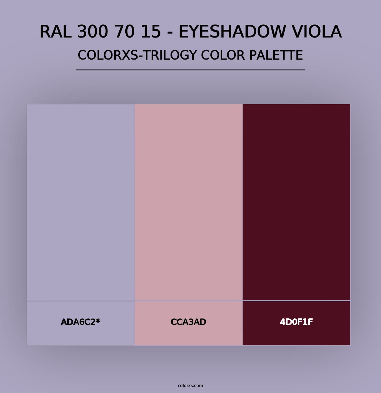 RAL 300 70 15 - Eyeshadow Viola - Colorxs Trilogy Palette