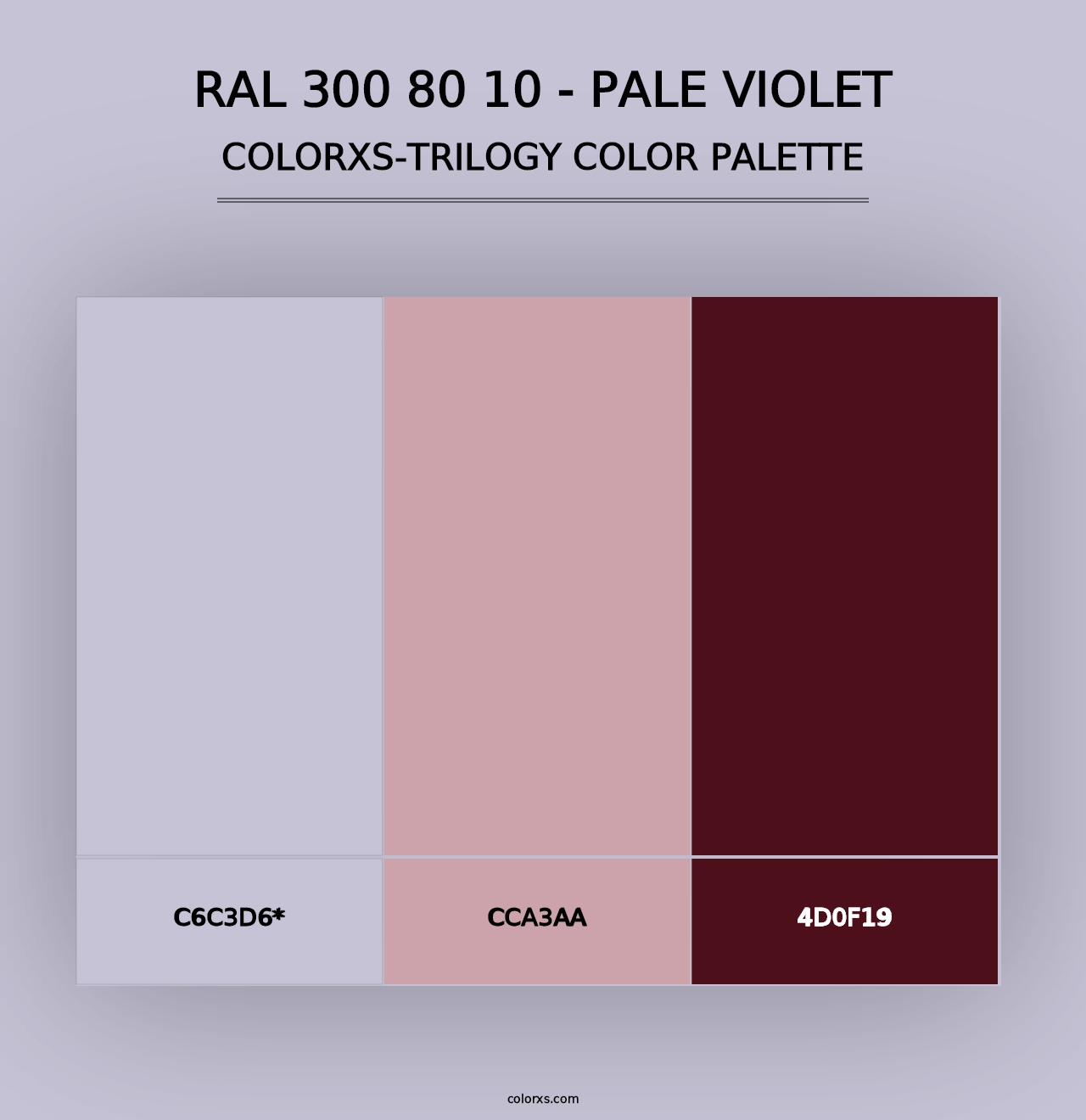 RAL 300 80 10 - Pale Violet - Colorxs Trilogy Palette