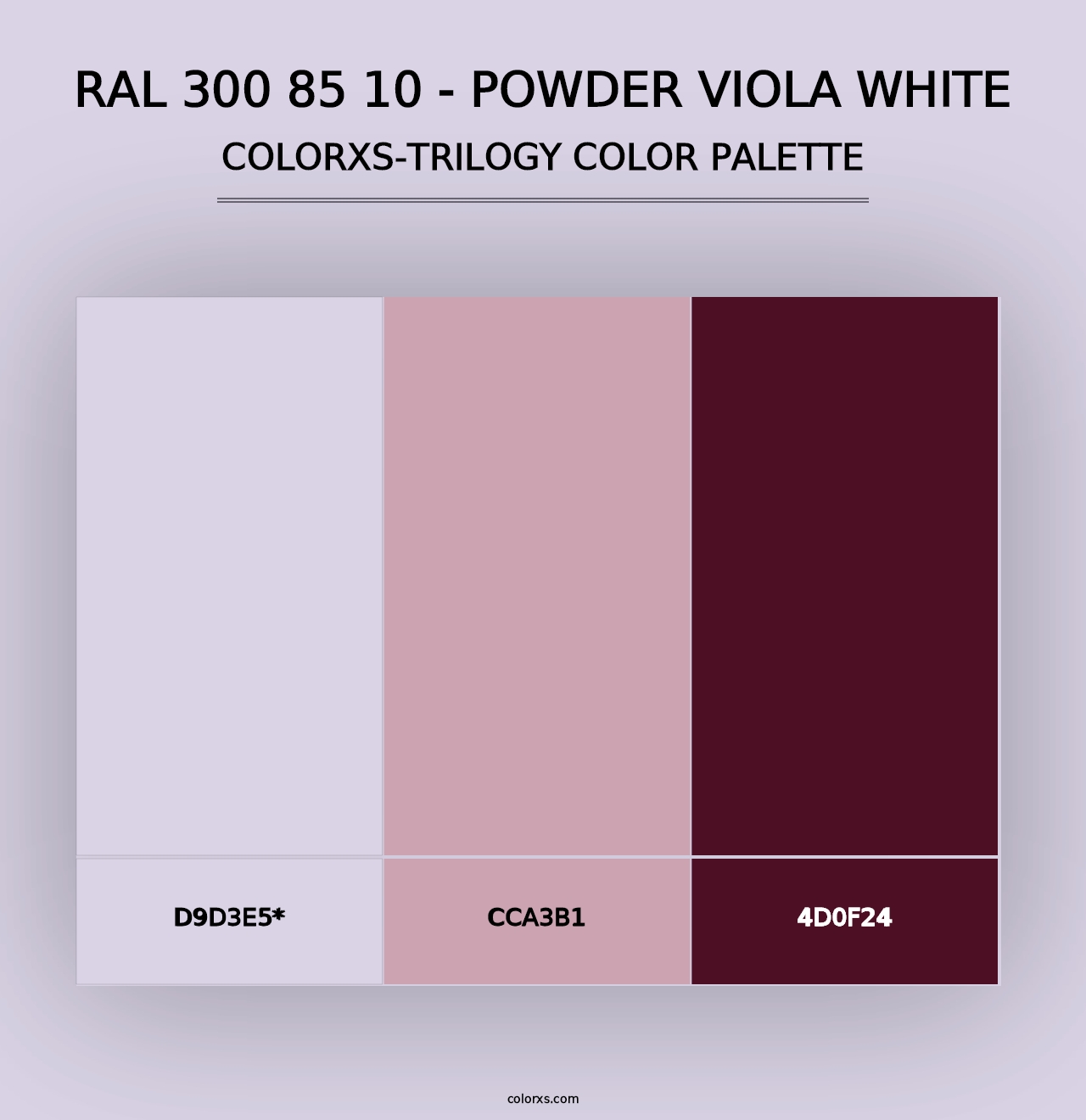 RAL 300 85 10 - Powder Viola White - Colorxs Trilogy Palette