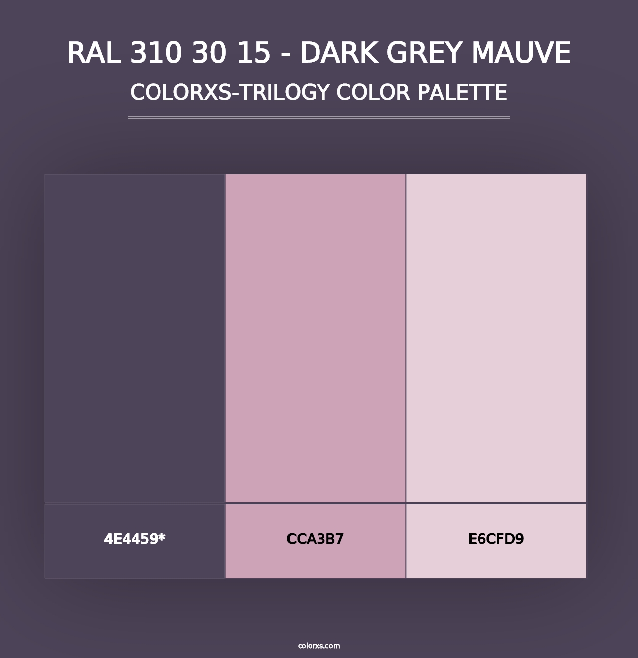 RAL 310 30 15 - Dark Grey Mauve - Colorxs Trilogy Palette