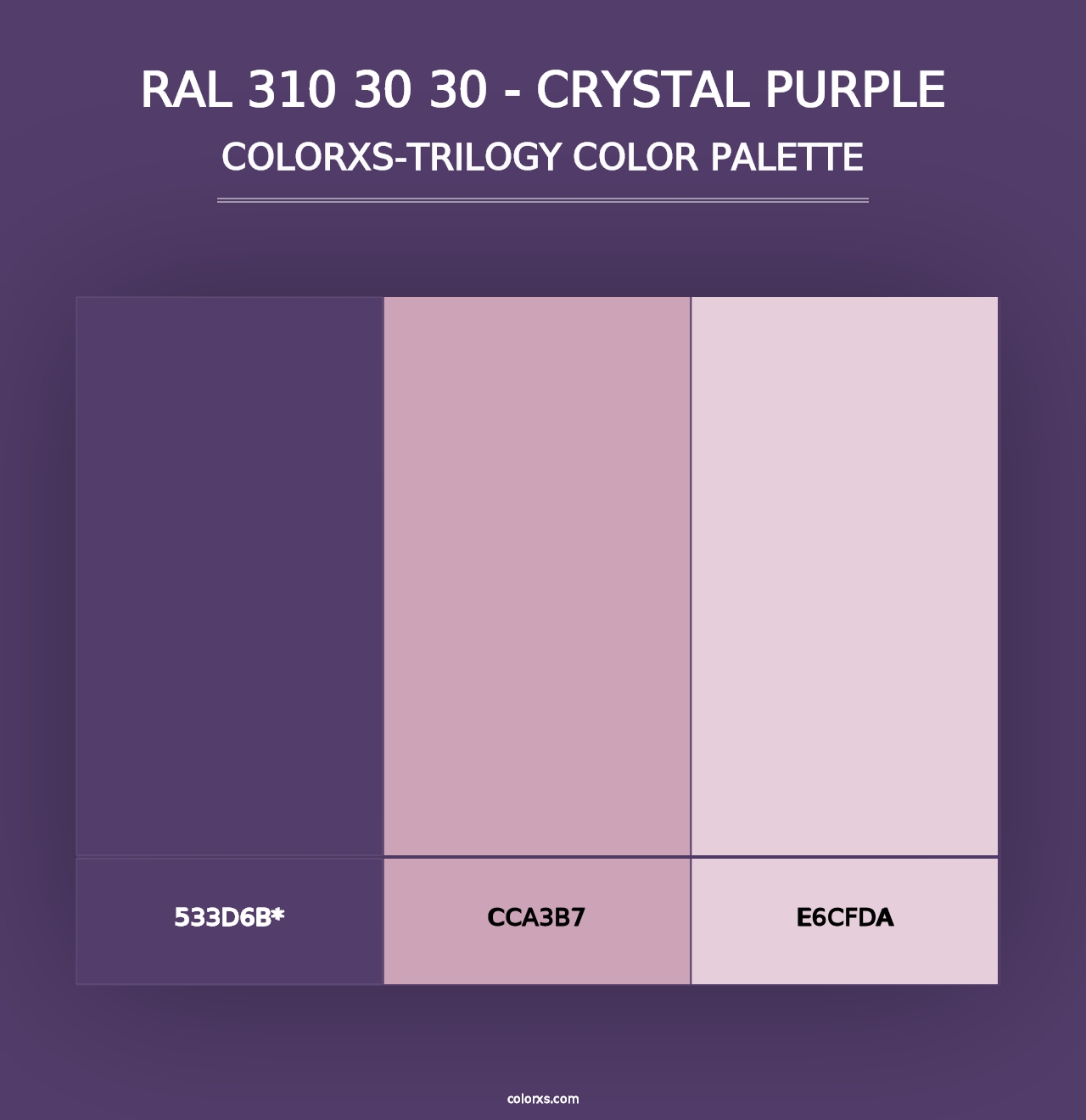 RAL 310 30 30 - Crystal Purple - Colorxs Trilogy Palette