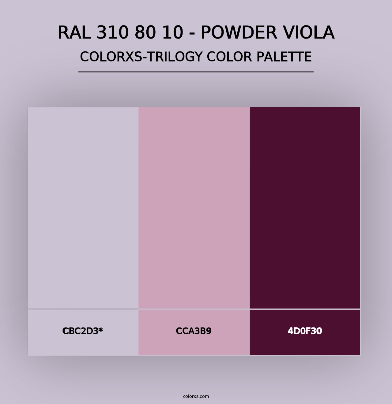 RAL 310 80 10 - Powder Viola - Colorxs Trilogy Palette