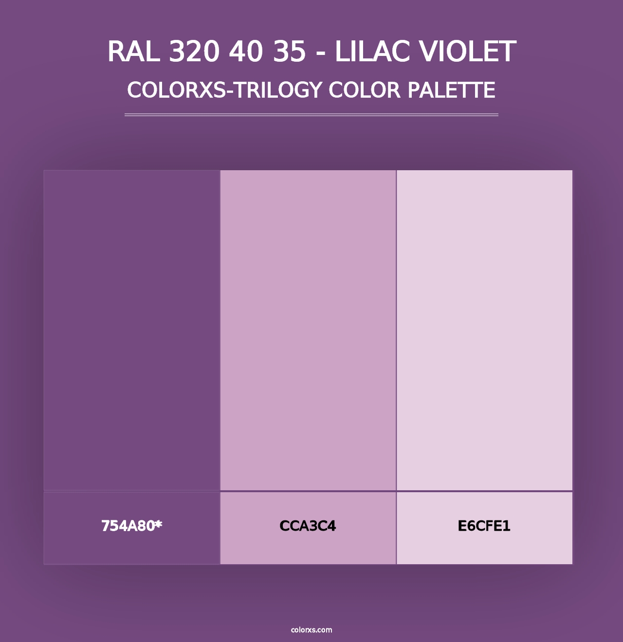 RAL 320 40 35 - Lilac Violet - Colorxs Trilogy Palette