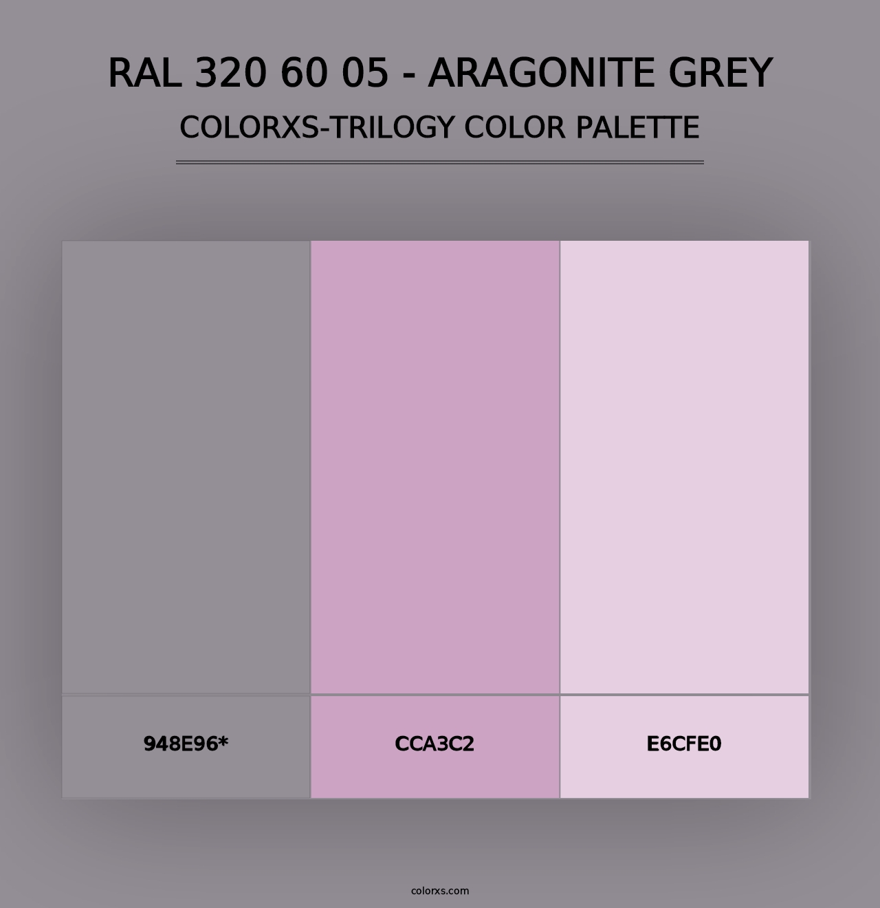 RAL 320 60 05 - Aragonite Grey - Colorxs Trilogy Palette