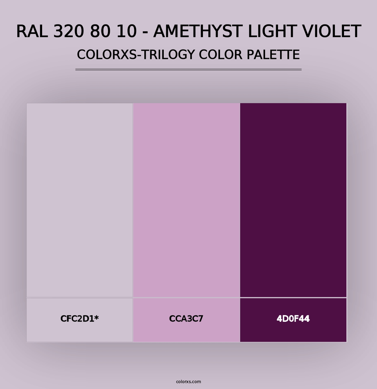 RAL 320 80 10 - Amethyst Light Violet - Colorxs Trilogy Palette