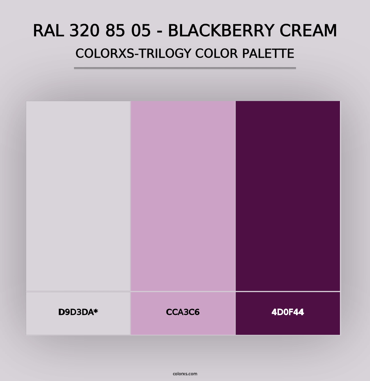 RAL 320 85 05 - Blackberry Cream - Colorxs Trilogy Palette