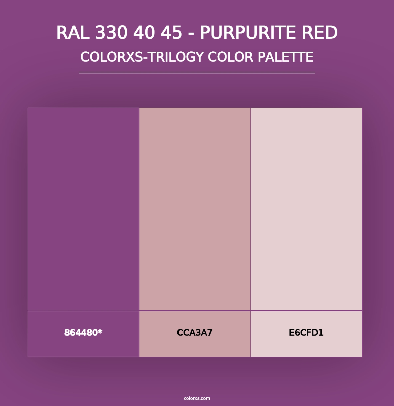 RAL 330 40 45 - Purpurite Red - Colorxs Trilogy Palette