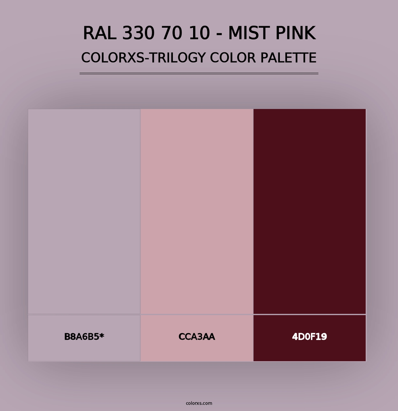 RAL 330 70 10 - Mist Pink - Colorxs Trilogy Palette