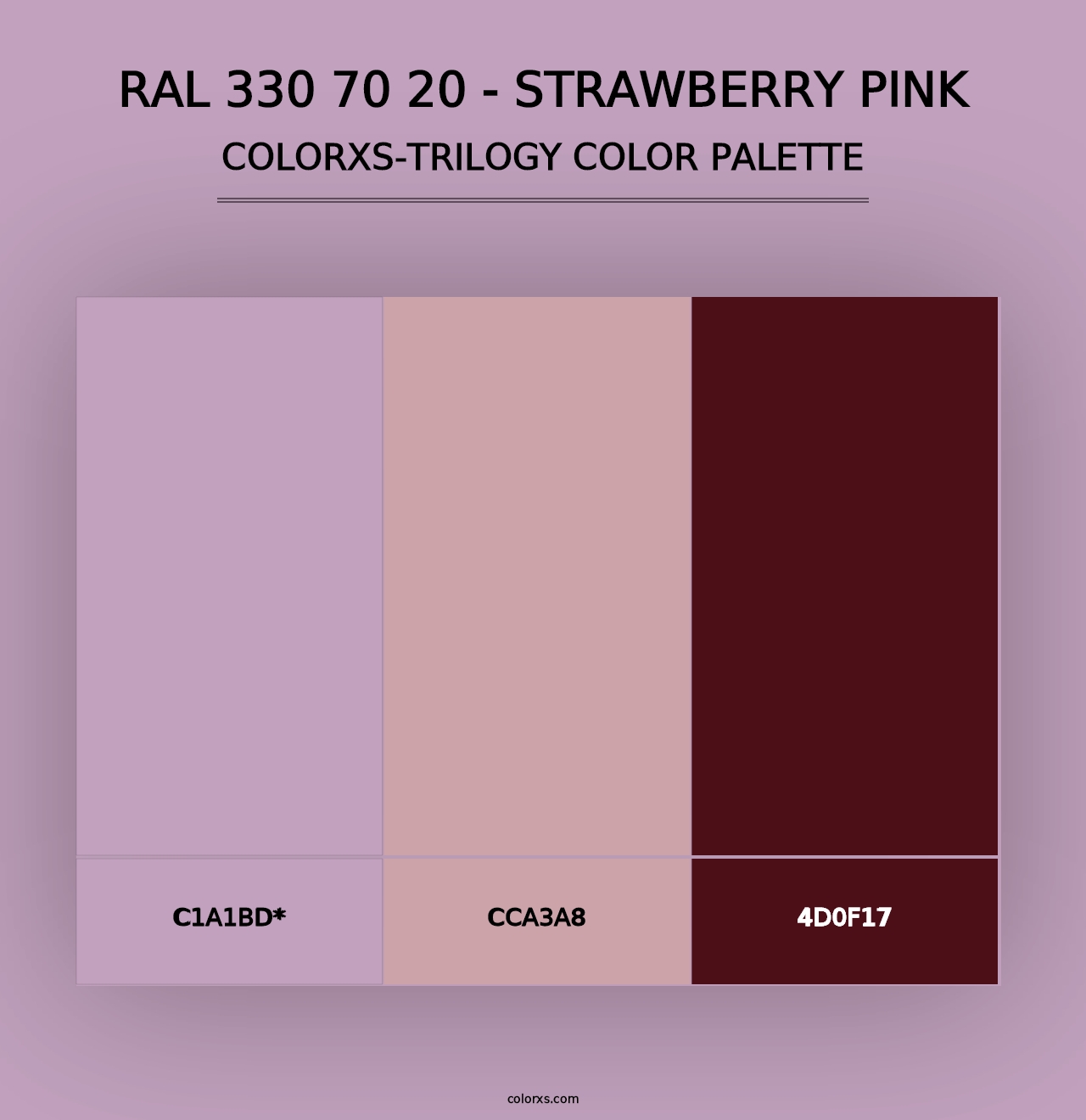 RAL 330 70 20 - Strawberry Pink - Colorxs Trilogy Palette