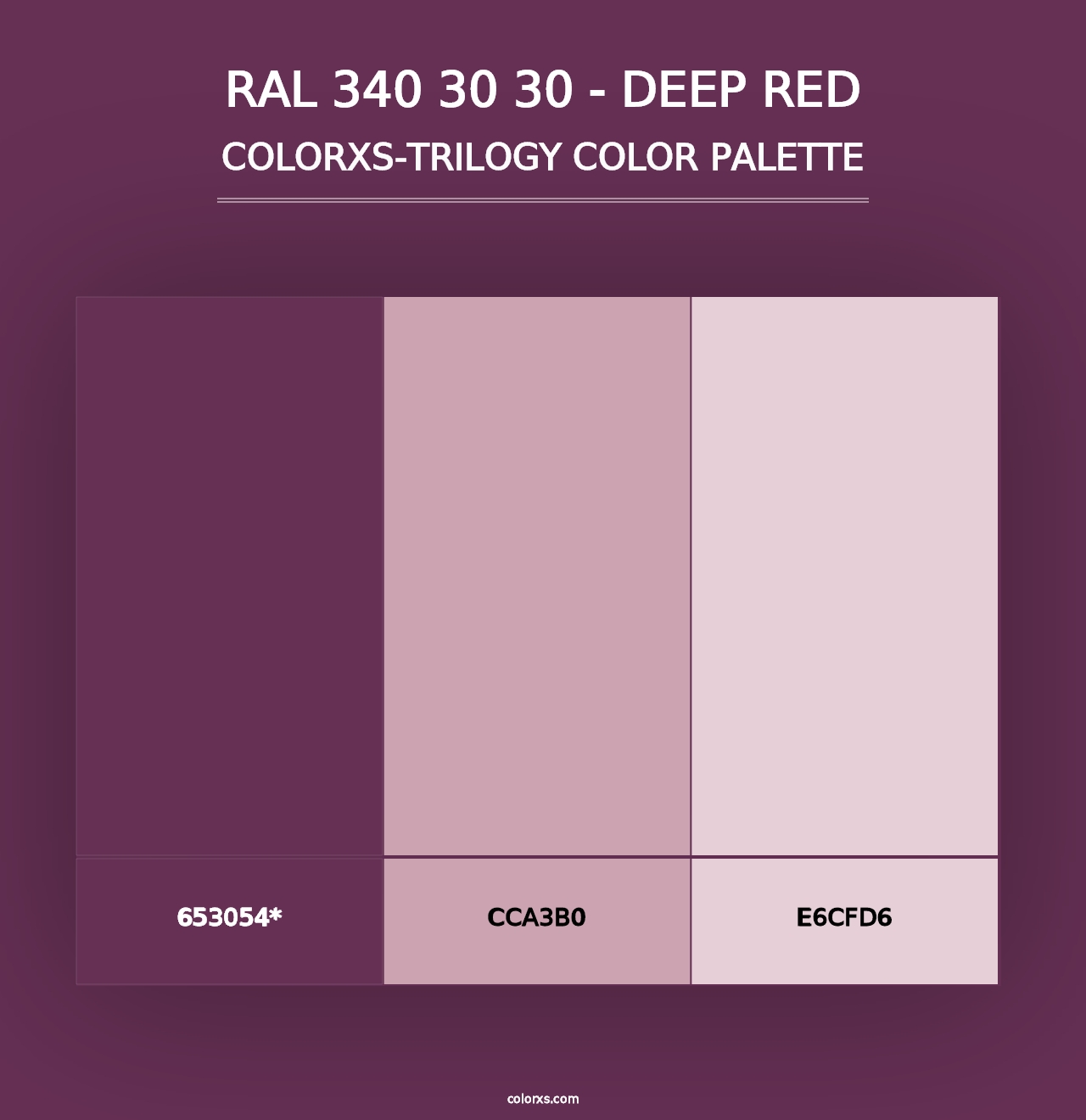 RAL 340 30 30 - Deep Red - Colorxs Trilogy Palette