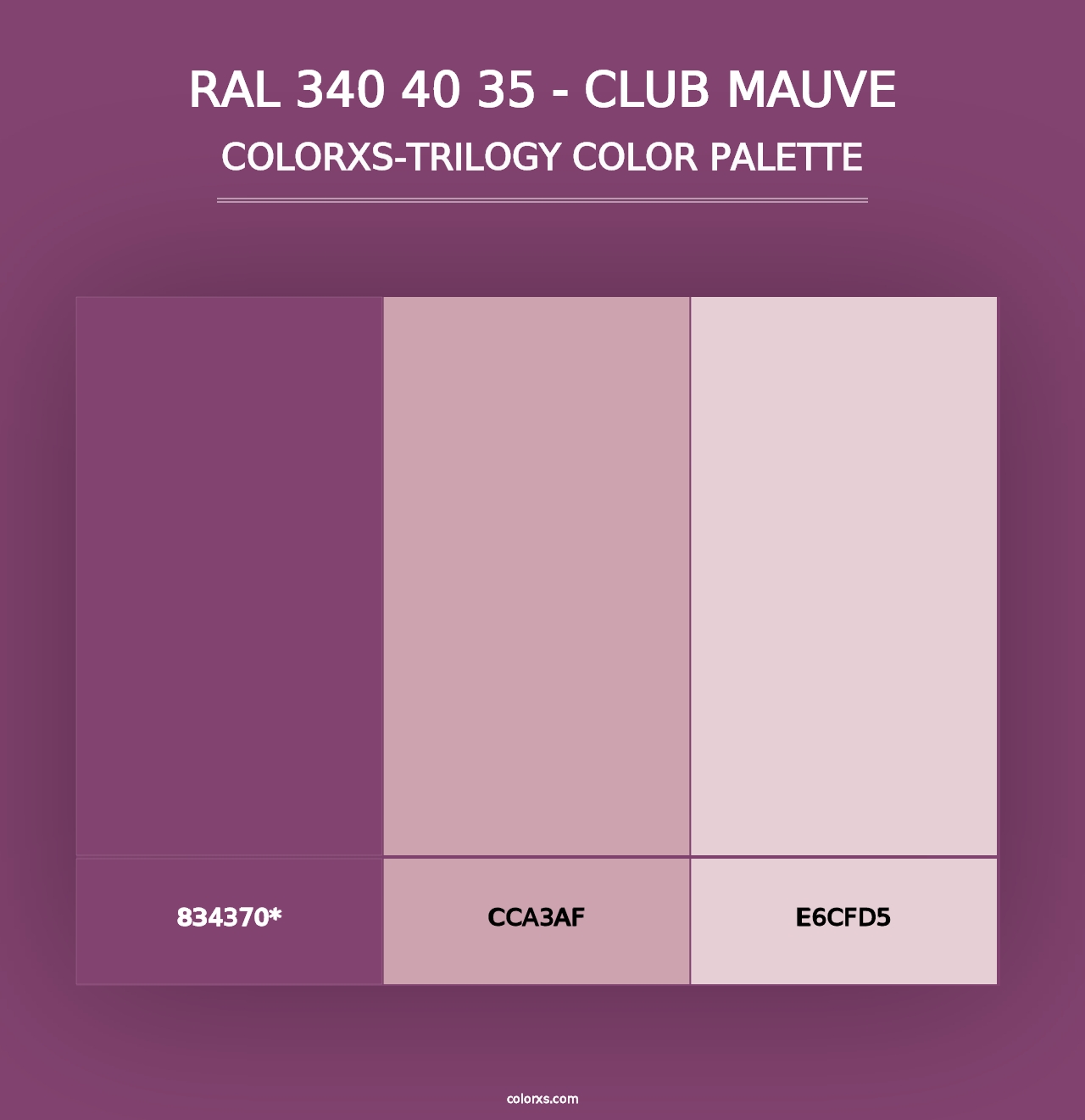 RAL 340 40 35 - Club Mauve - Colorxs Trilogy Palette