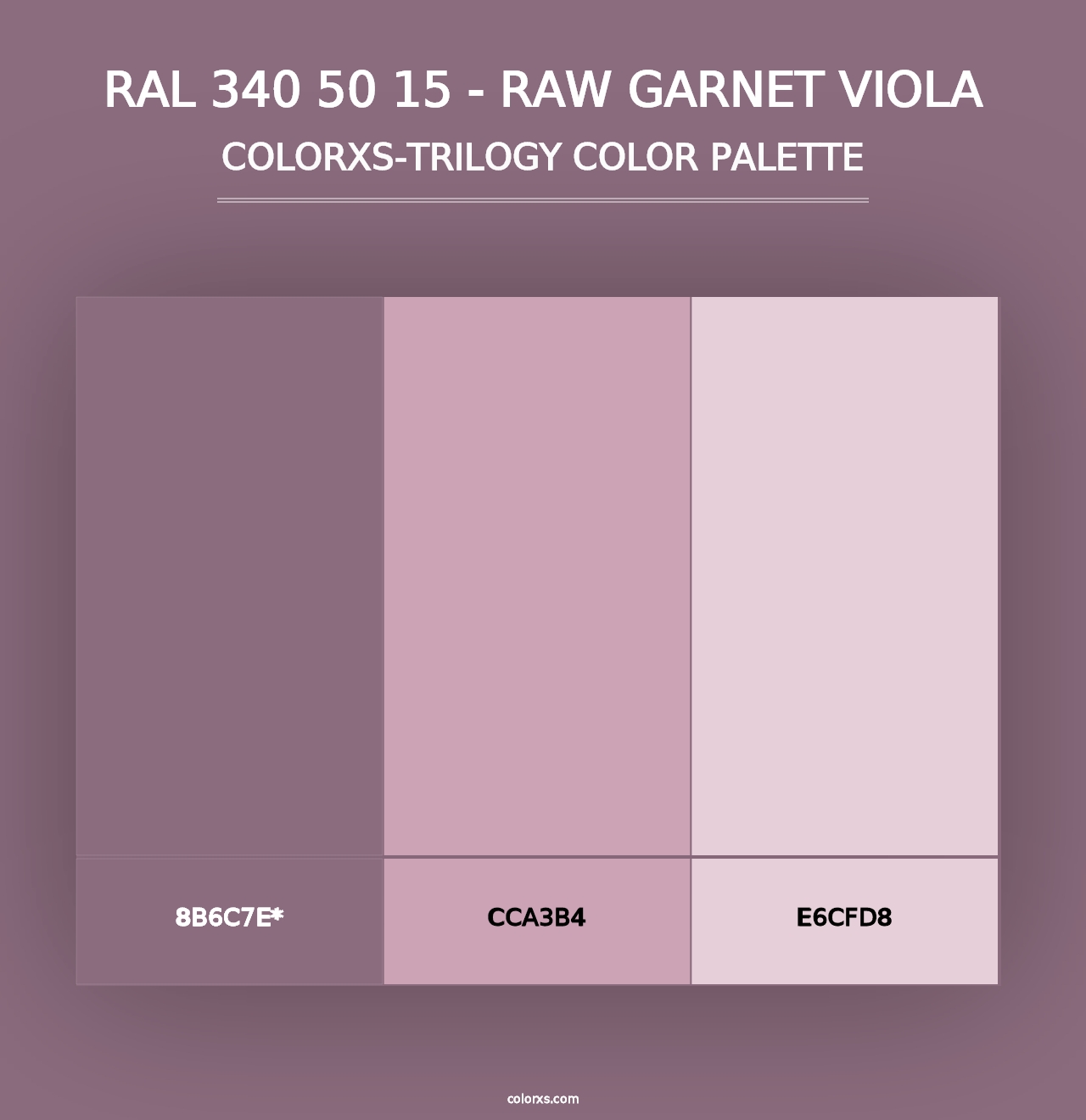 RAL 340 50 15 - Raw Garnet Viola - Colorxs Trilogy Palette