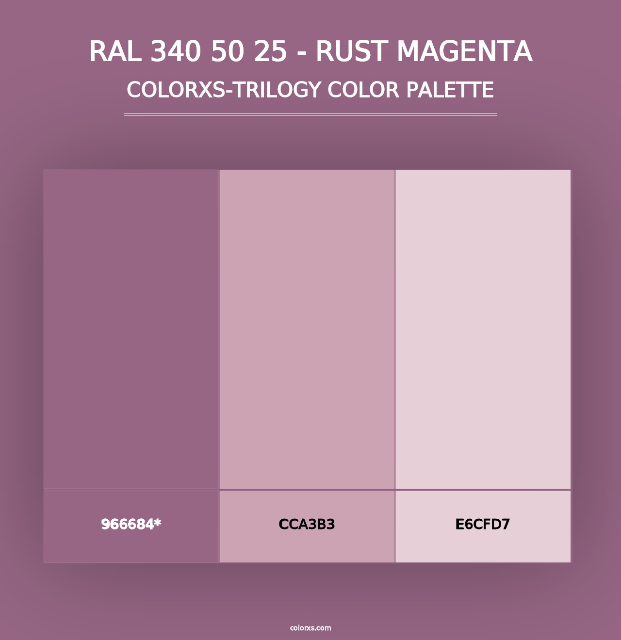 RAL 340 50 25 - Rust Magenta - Colorxs Trilogy Palette