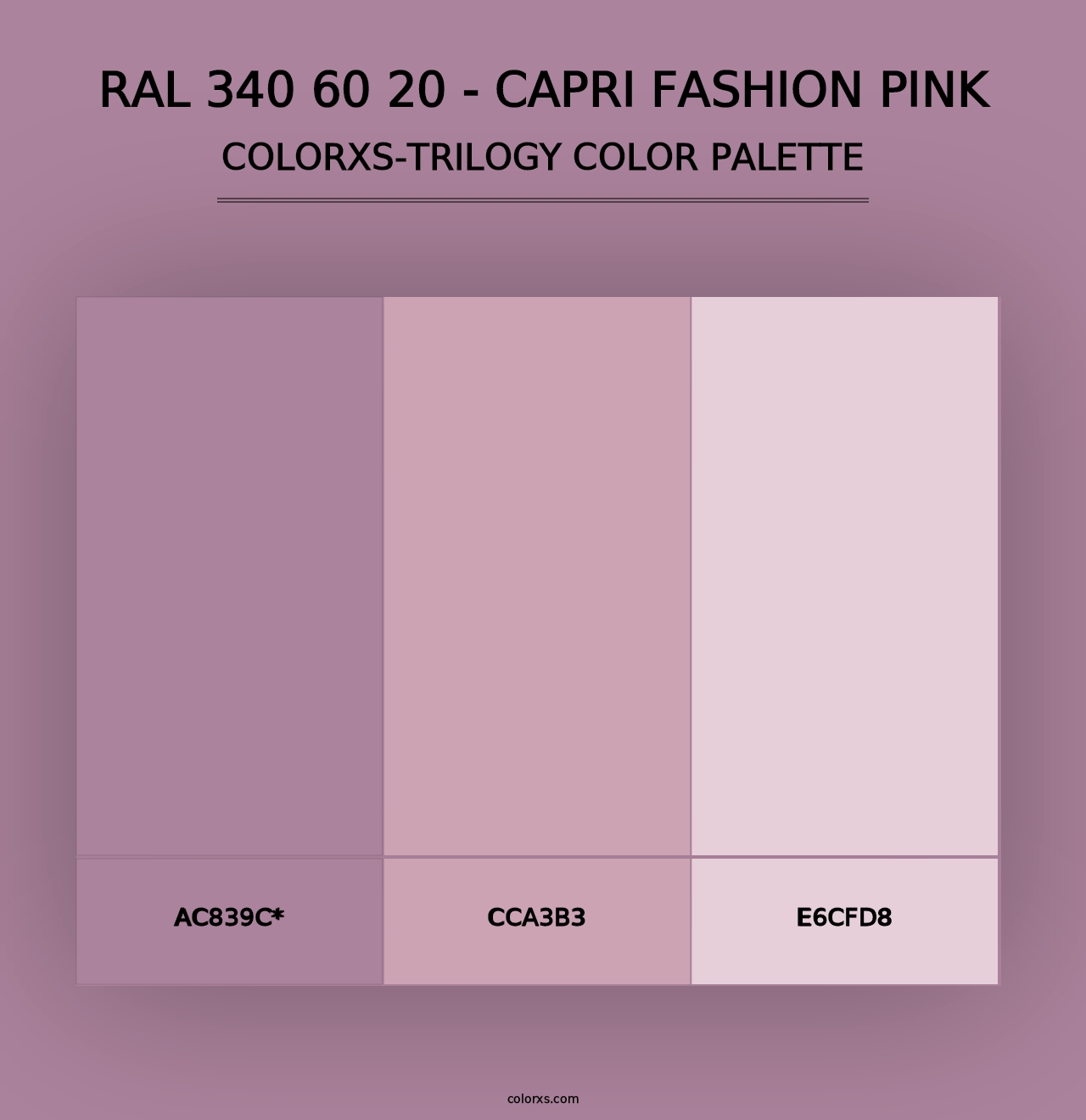 RAL 340 60 20 - Capri Fashion Pink - Colorxs Trilogy Palette