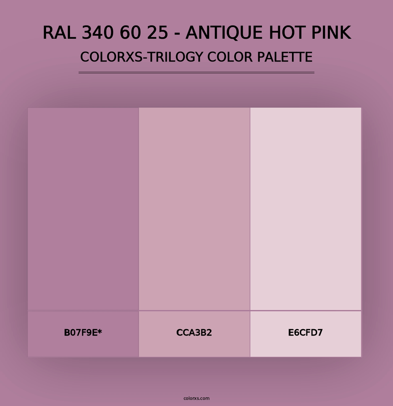 RAL 340 60 25 - Antique Hot Pink - Colorxs Trilogy Palette