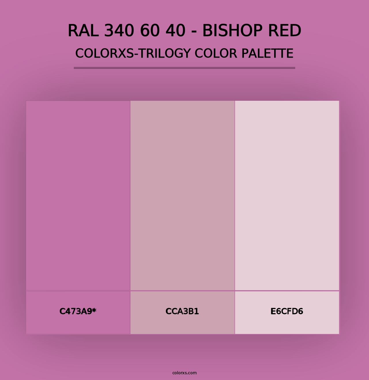 RAL 340 60 40 - Bishop Red - Colorxs Trilogy Palette