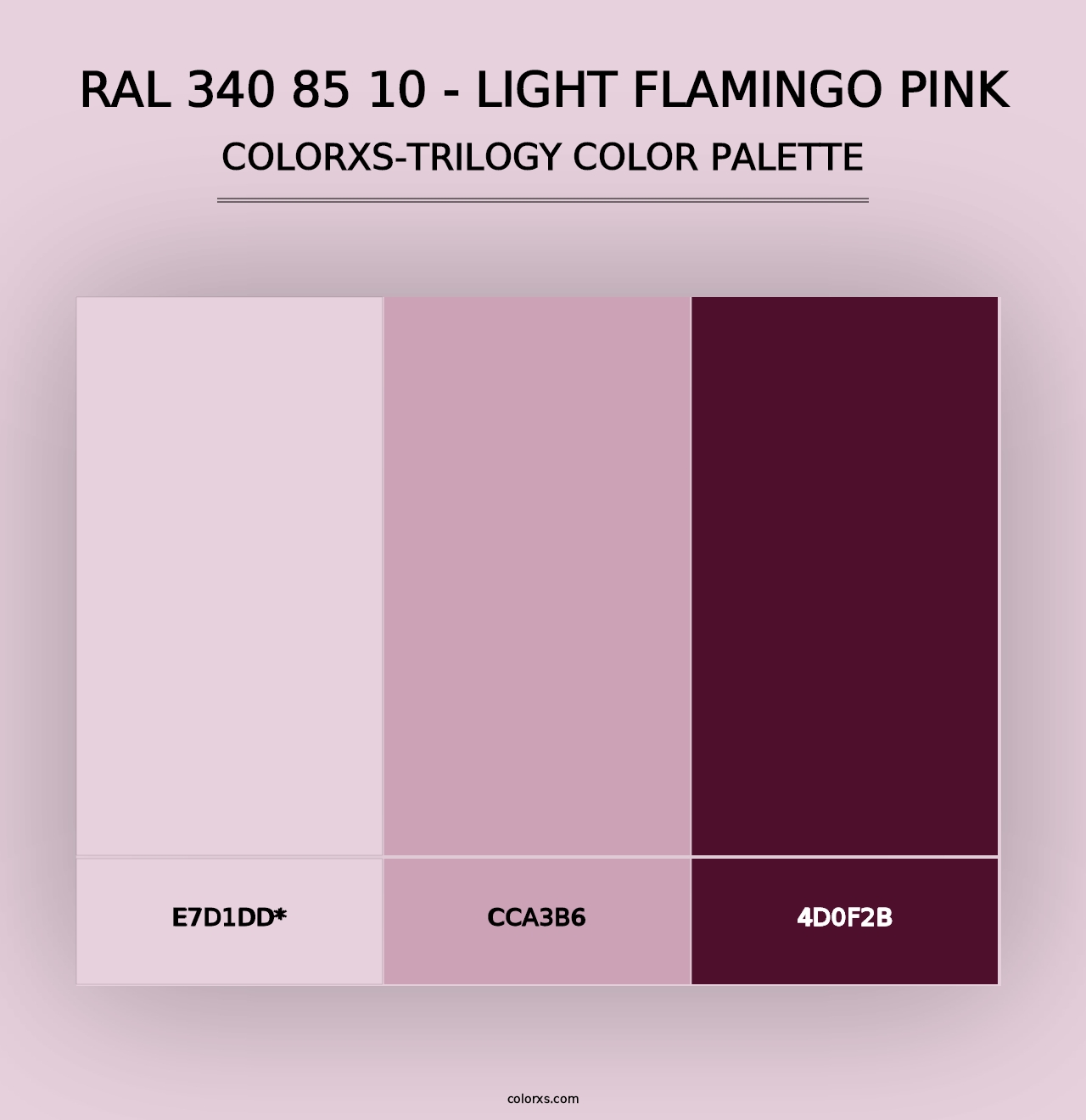 RAL 340 85 10 - Light Flamingo Pink - Colorxs Trilogy Palette